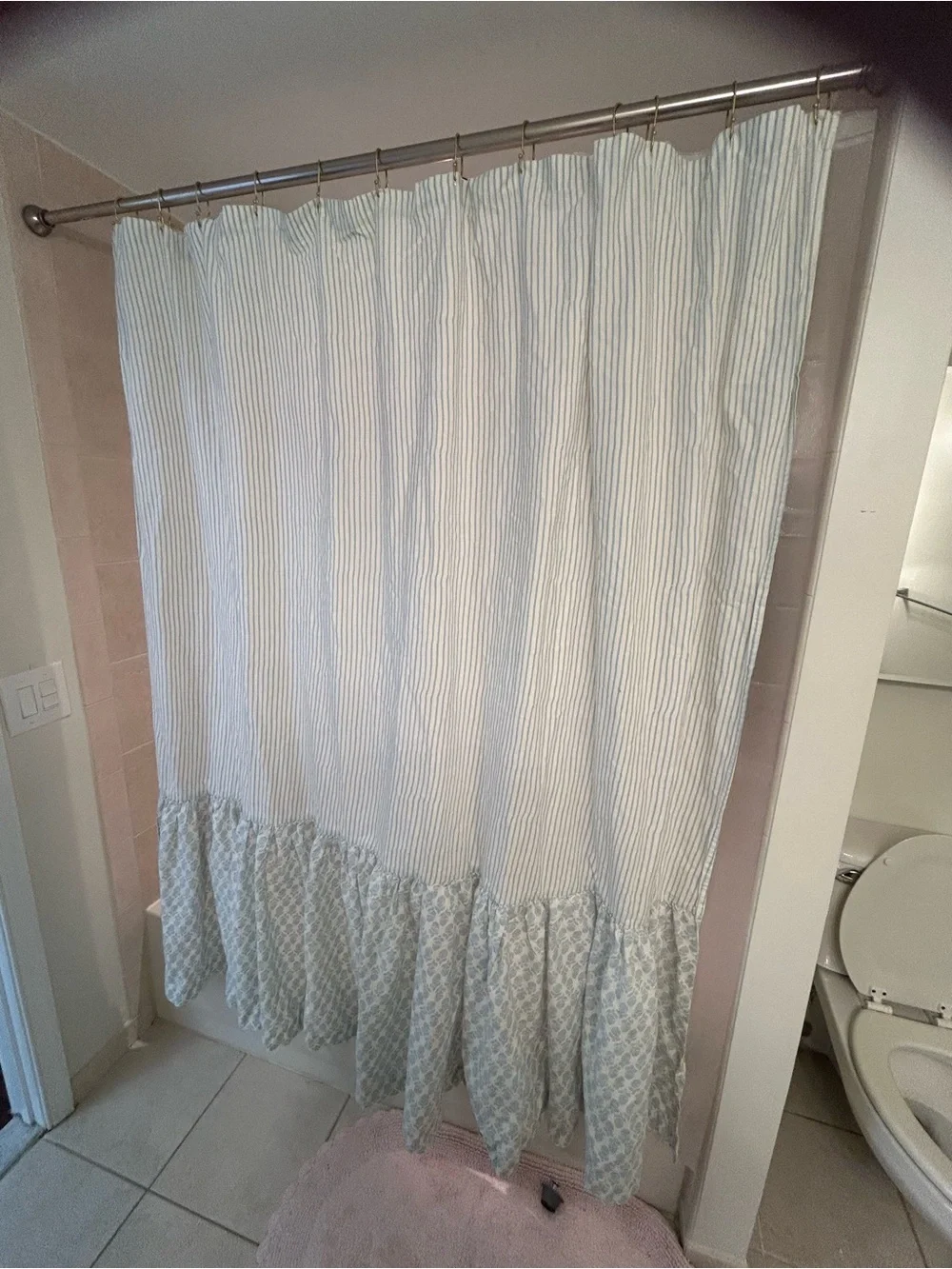 West Elm Thistle Shower Curtain in Sage Blue